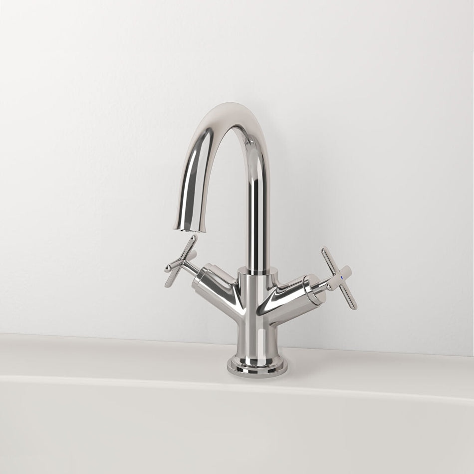Vitra Origin Classic Deck Mounted Basin Mixer Tap - Chrome
