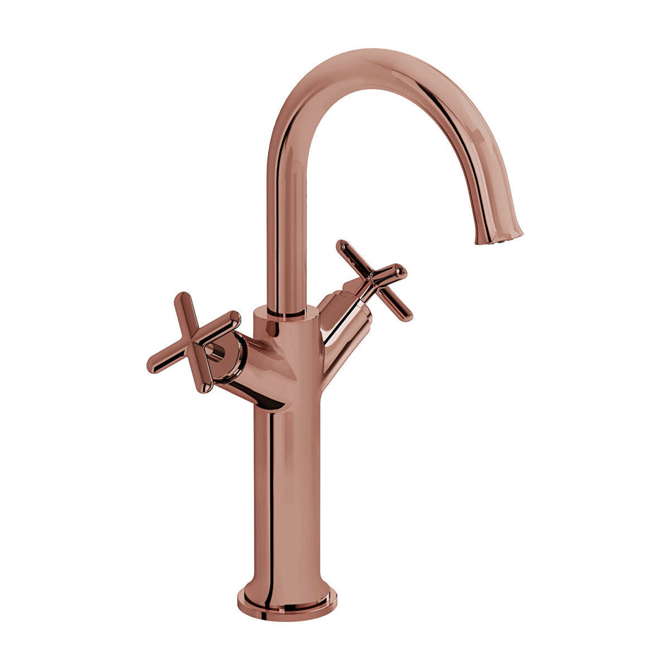 Vitra Origin Classic Deck Mounted Tall Basin Mixer Tap - Soft Copper