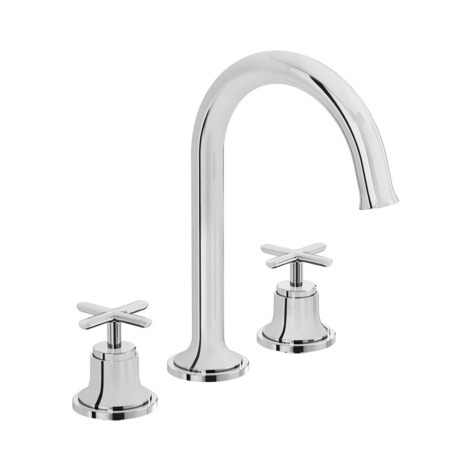 Vitra Origin Classic 3 Hole Deck Mounted Basin Mixer Tap - Chrome
