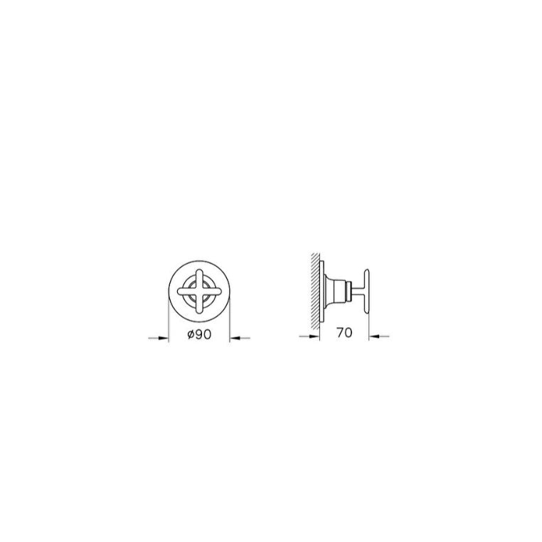 Vitra Origin 3 Outlet Concealed Classic Diverter - Chrome
