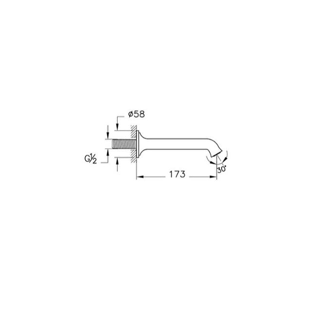 Vitra Origin Classic Wall Mounted Bath Spout - Soft Copper