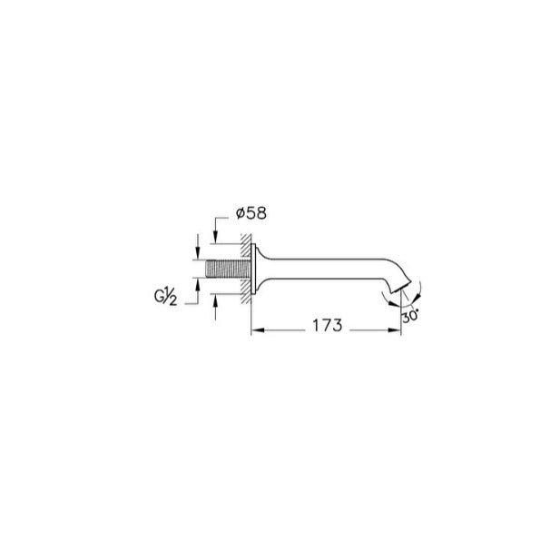 Vitra Origin Classic Wall Mounted Bath Spout - Matt Black