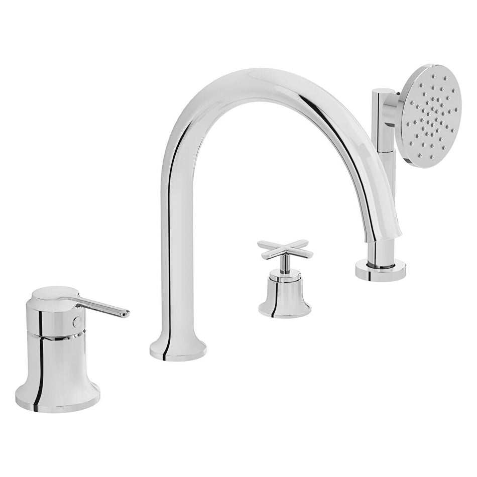 Vitra Origin Classic 4 Hole Deck Mounted Bath Shower Mixer Tap - Chrome