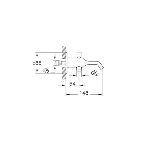 Vitra Suit Wall Mounted Bath Spout - Soft Copper