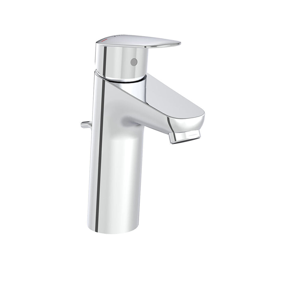 Vitra Flow Round Large Basin Mixer Tap with Pop - up Waste - Chrome