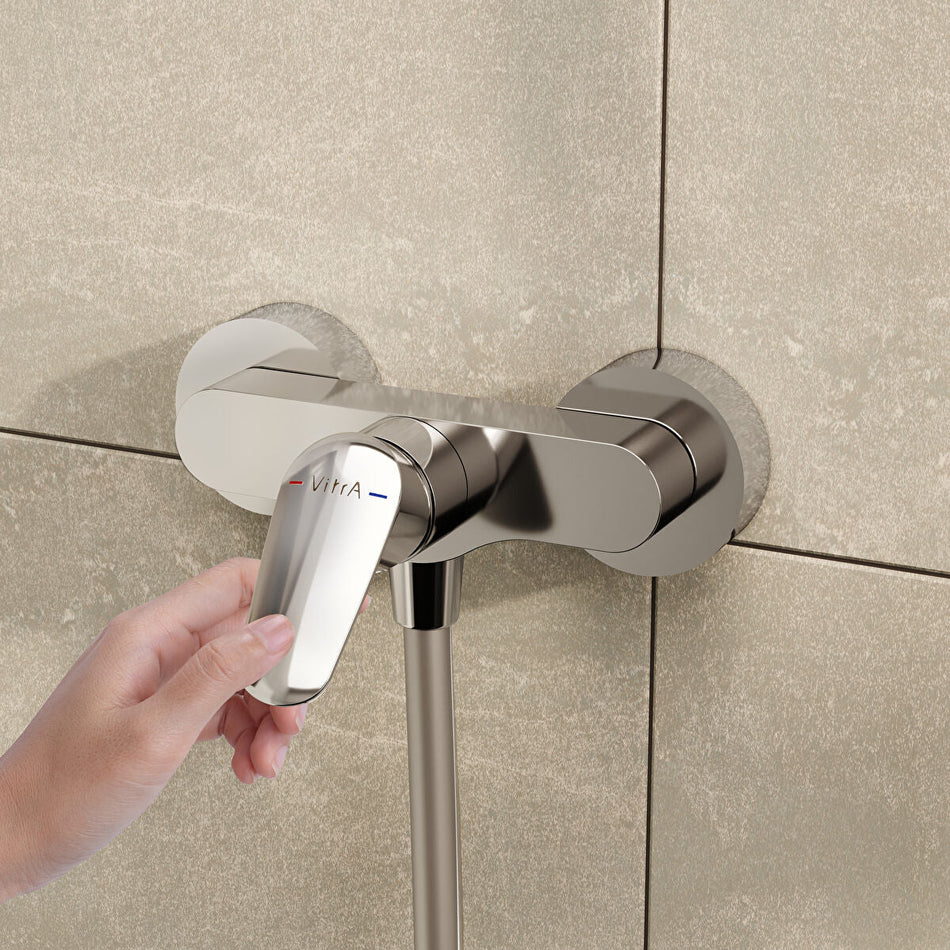 Vitra Flow Round Wall Mounted Shower Mixer Tap - Chrome