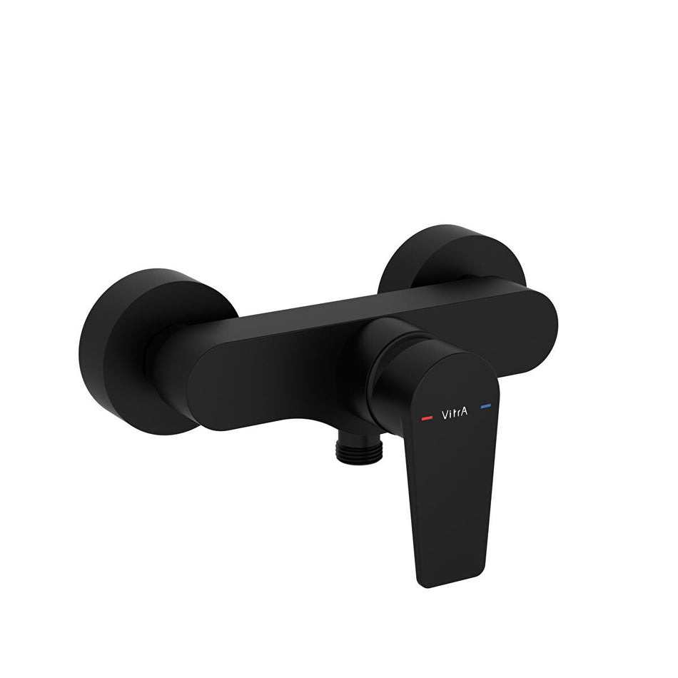 Vitra Flow Wall Mounted Bath Shower Mixer Tap - Matt Black