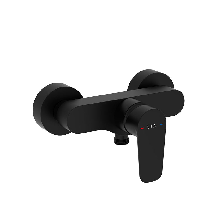 Vitra Flow Soft Wall Mounted Shower Mixer Tap - Matt Black
