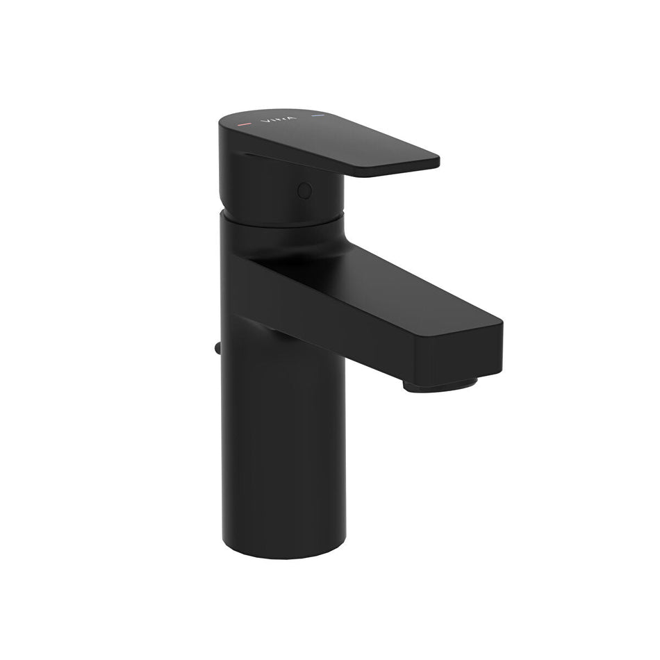 Vitra Flow Square Basin Mixer Tap With Pop-up Waste - Matt Black