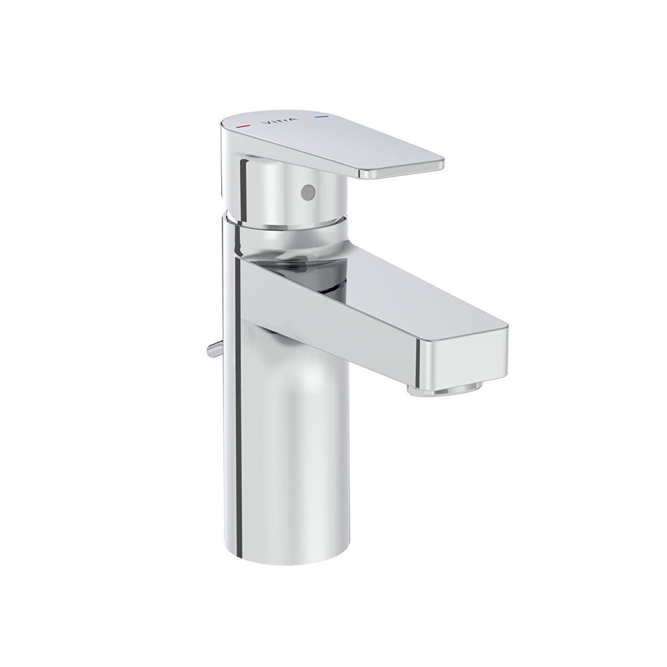Vitra Flow Square Basin Mixer Tap With Pop-up Waste - Chrome