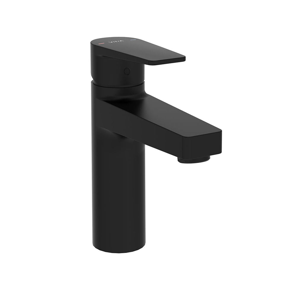 Vitra Flow Square Large Basin Mixer Tap - Matt Black