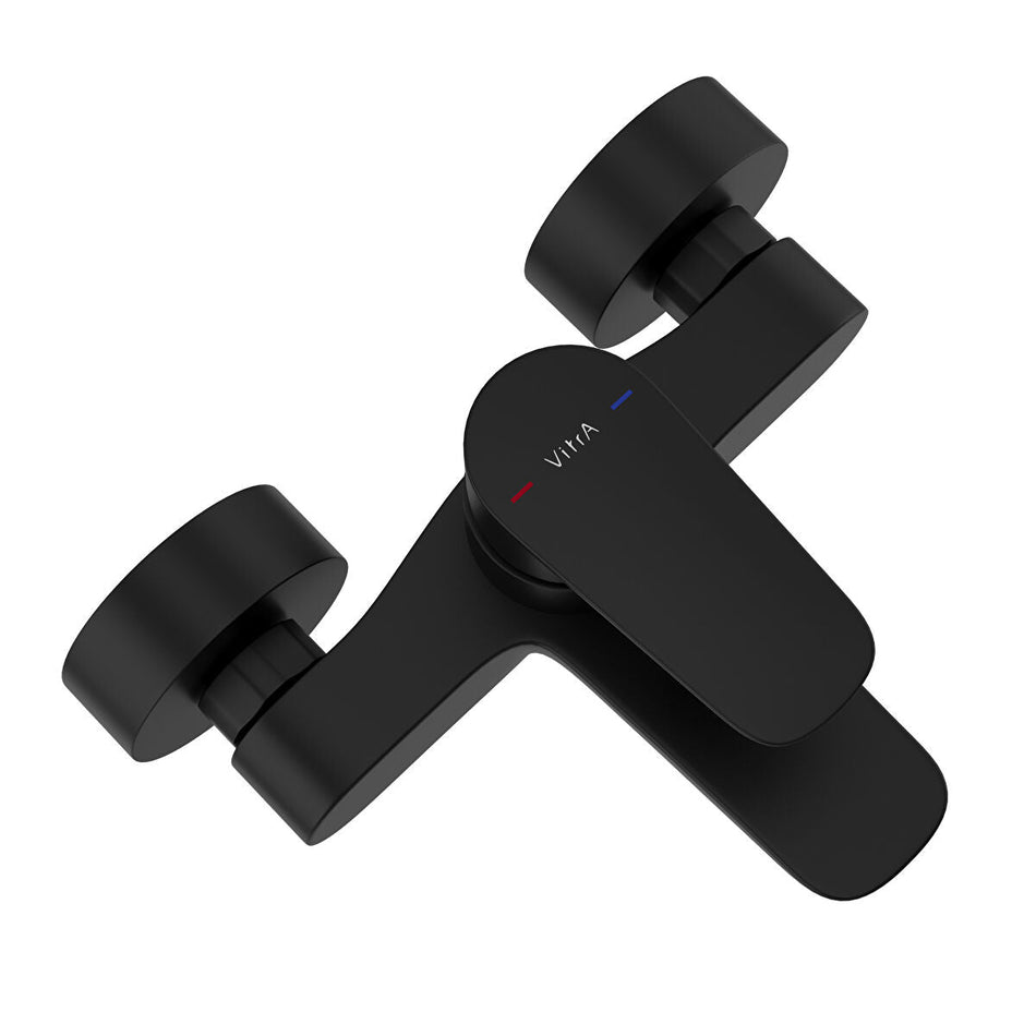 Vitra Flow Soft Wall Mounted Bath Shower Mixer Tap - Matt Black