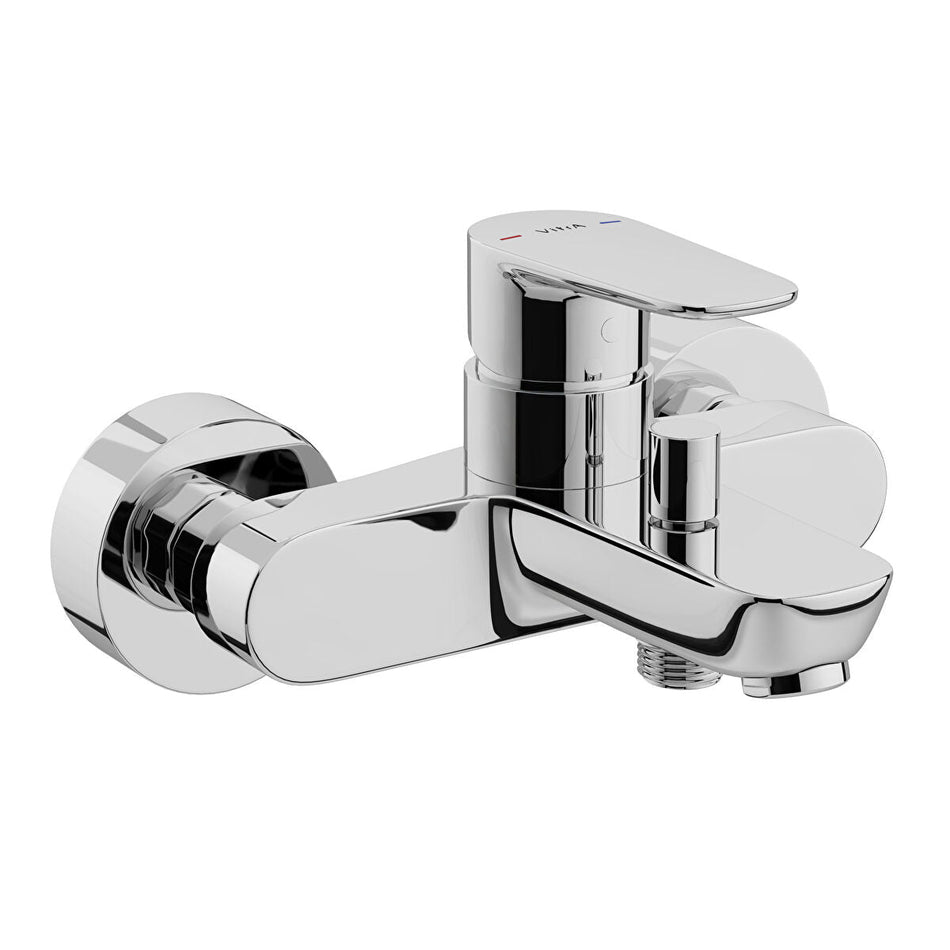 Vitra Flow Soft Wall Mounted Bath Shower Mixer Tap - Chrome