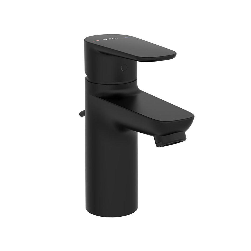 Vitra Flow Soft Basin Mixer Tap With Pop - up Waste - Matt Black