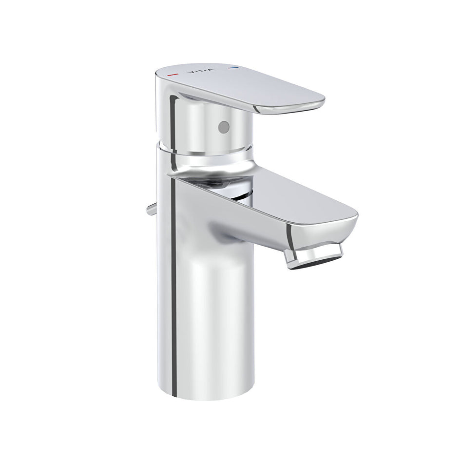 Vitra Flow Soft Basin Mixer Tap With Pop - up Waste - Chrome