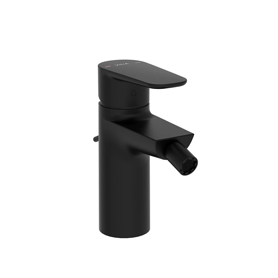 Vitra Flow Soft Bidet Mixer Tap With Pop-up Waste - Matt Black