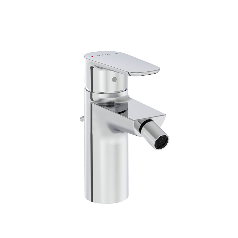 Vitra Flow Soft Bidet Mixer Tap With Pop-up Waste - Chrome