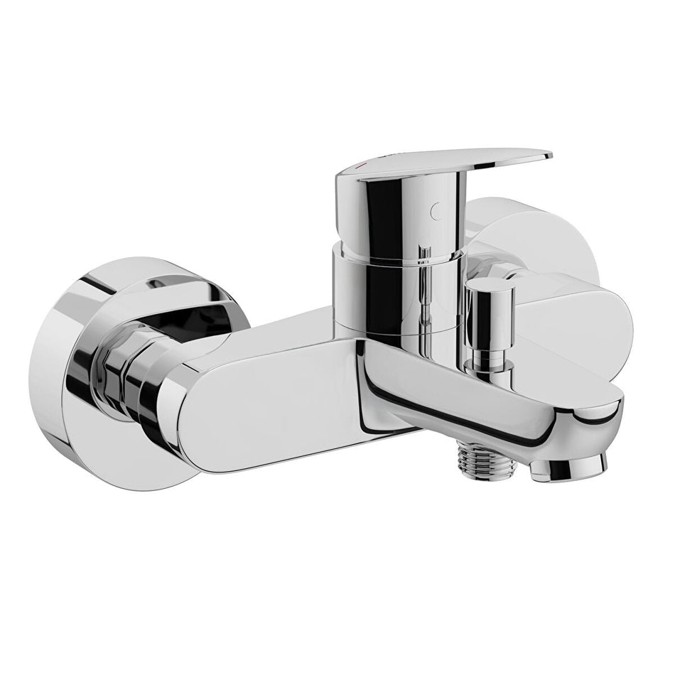 Vitra Flow Round Wall Mounted Bath Shower Mixer Tap - Chrome