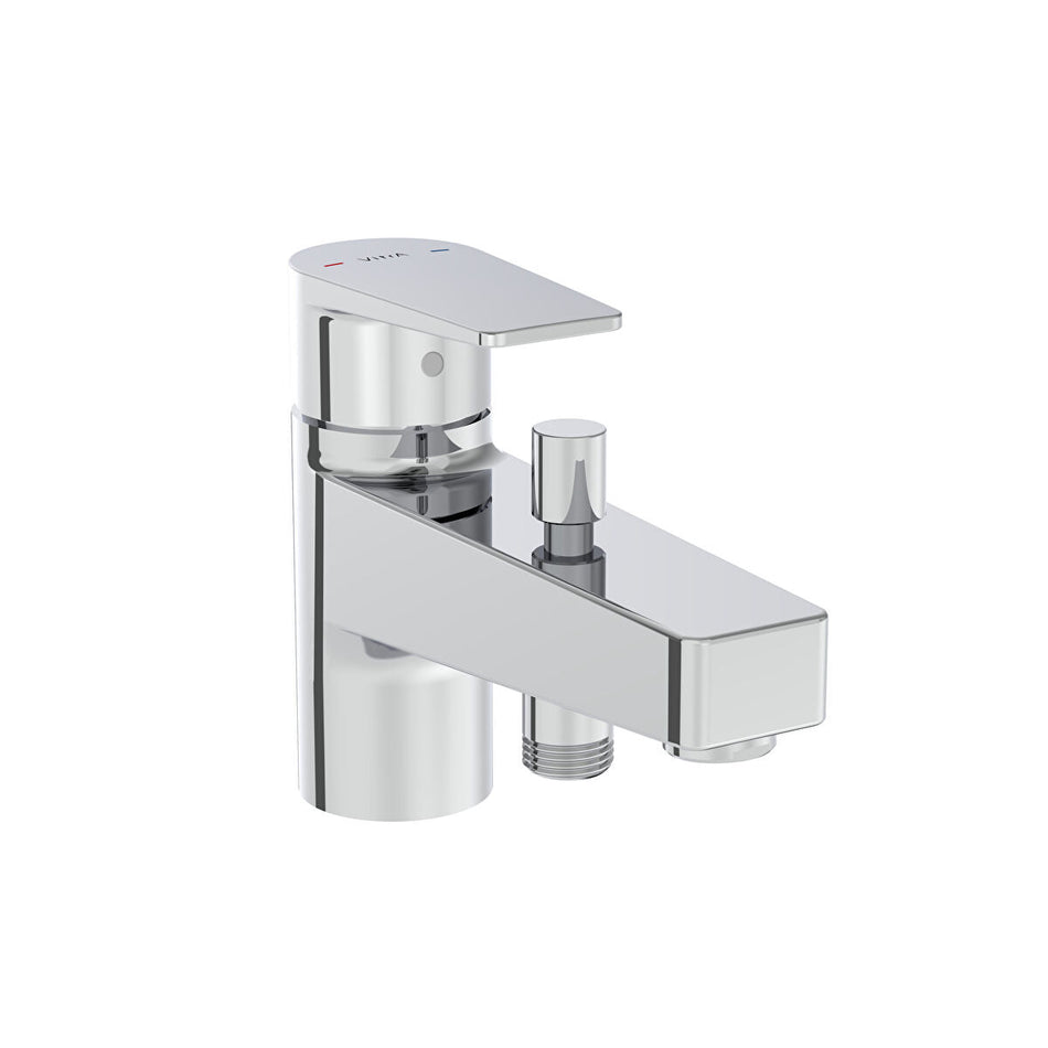 Vitra Flow Square Monohole Bath Filler Tap - Chrome
