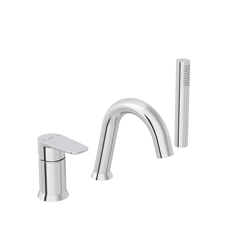 Vitra Flow Soft 3 Hole Bath Shower Mixer Tap - Chrome
