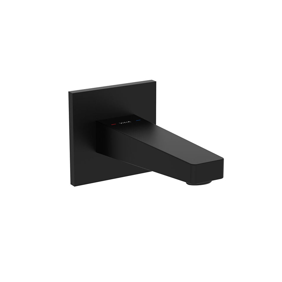 Vitra Root Square Wall Mounted Bath Spout - Matt Black 
