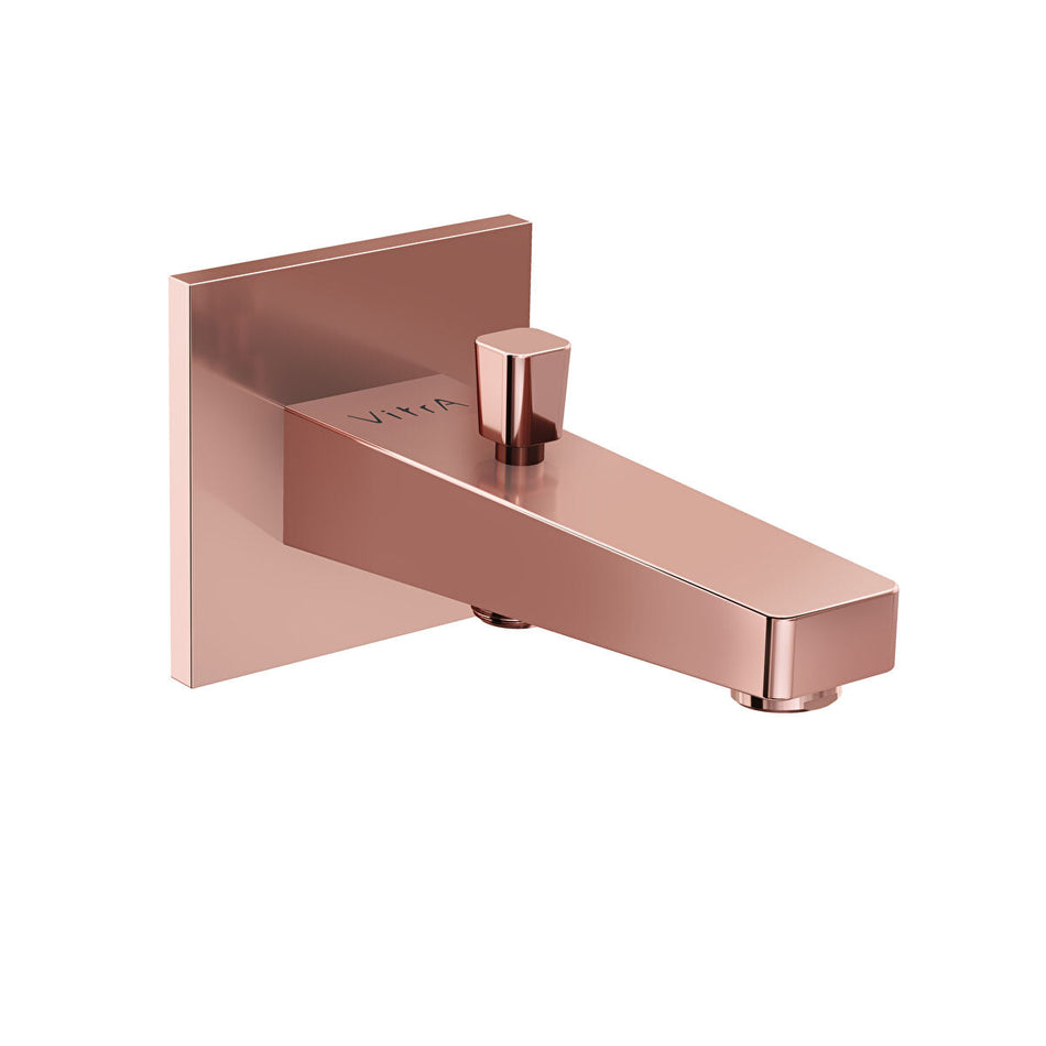 Vitra Root Square Wall Mounted Bath Spout - Soft Copper