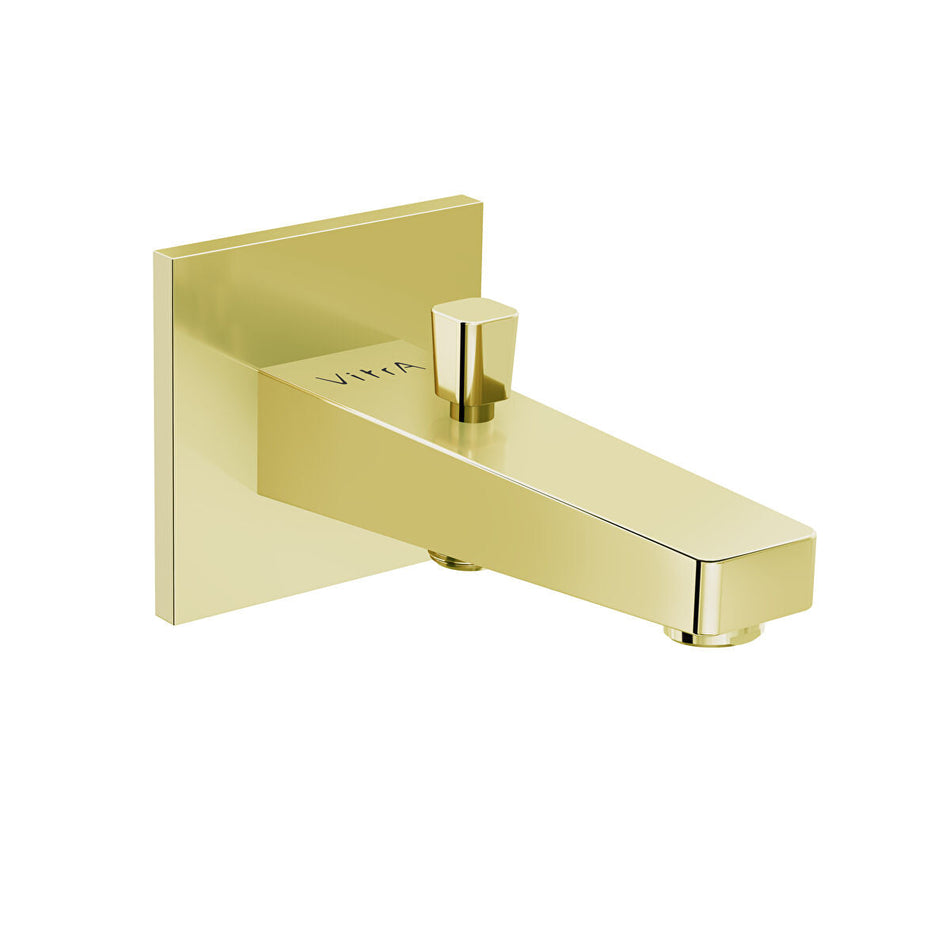 Vitra Root Square Wall Mounted Bath Spout - Soft Gold
