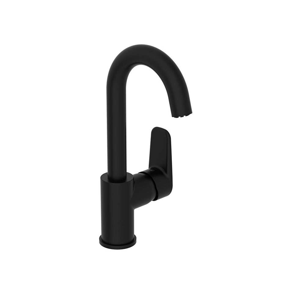 Vitra Flow Soft Basin Mixer Tap with Swivel Spout - Matt Black