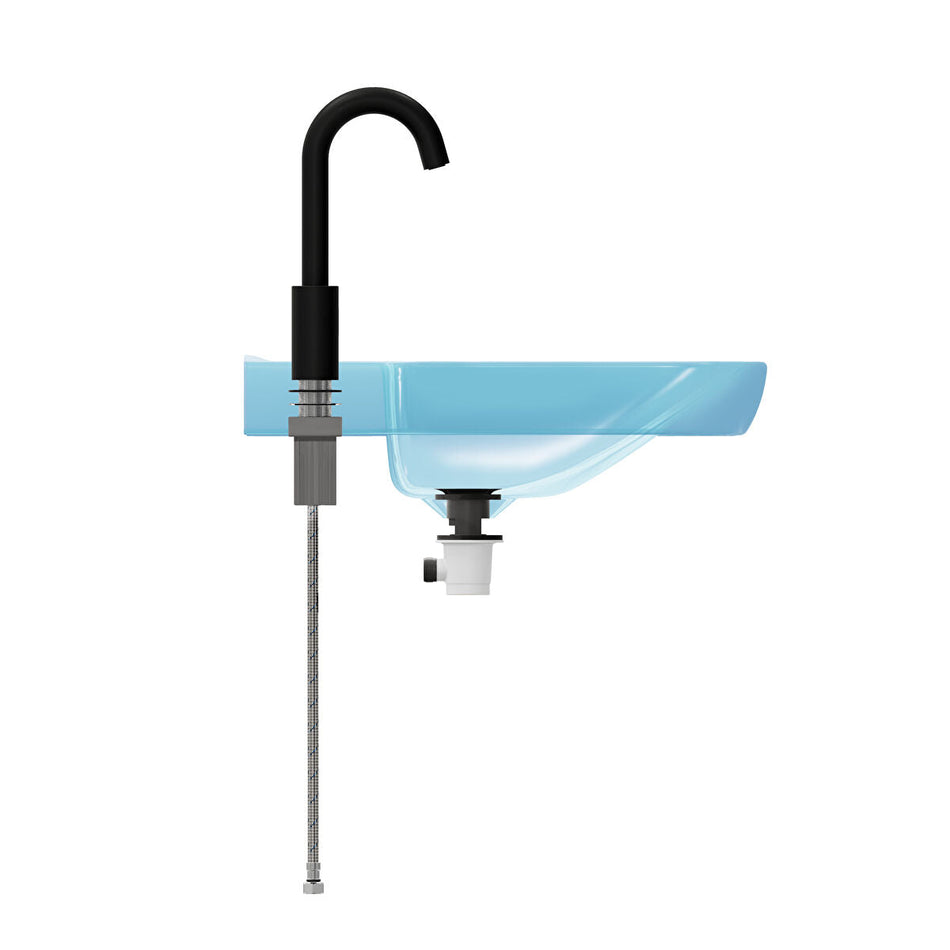 Vitra Flow Square Basin Mixer Tap with Swivel Spout - Matt Black