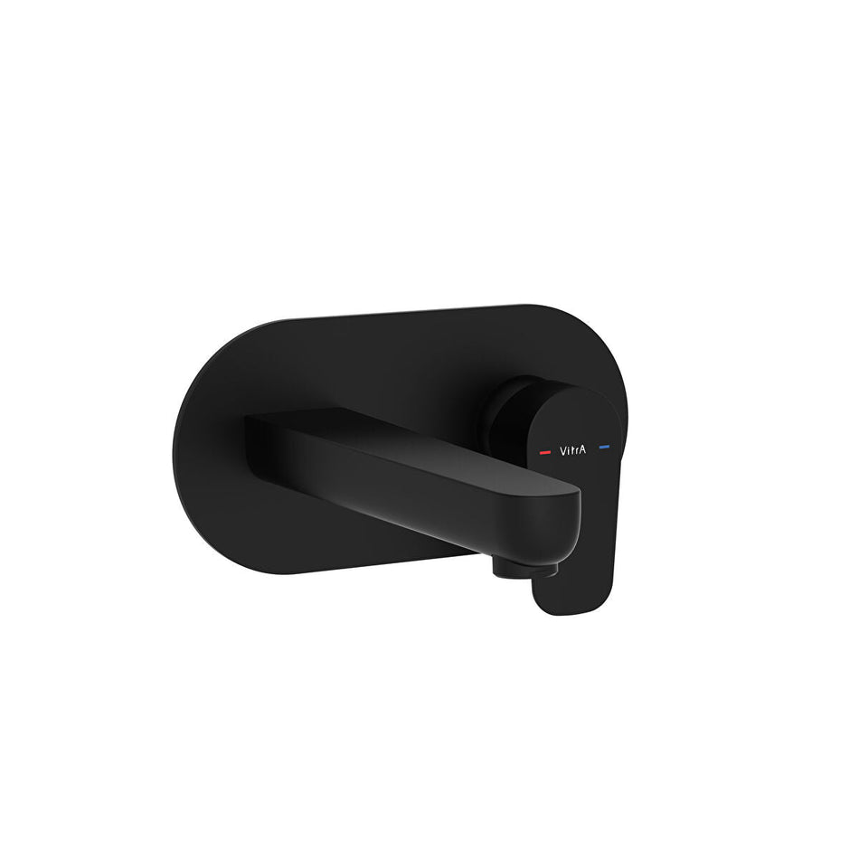 Vitra Flow Soft Wall Mounted Basin Mixer Tap - Matt Black