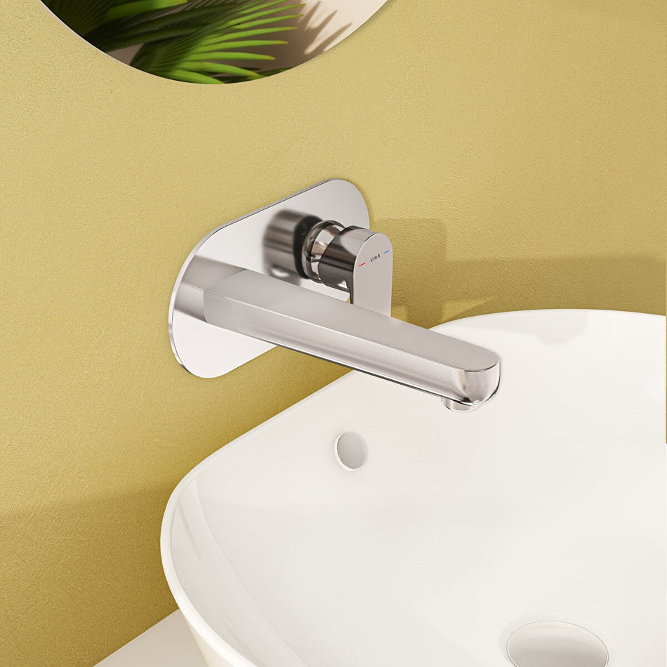 Vitra Flow Soft Wall Mounted Basin Mixer Tap - Chrome