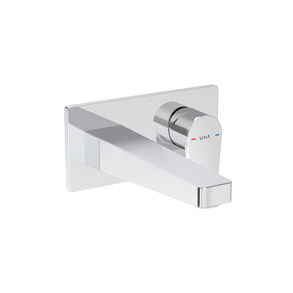 Vitra Flow Square Wall Mounted Basin Mixer Tap - Chrome