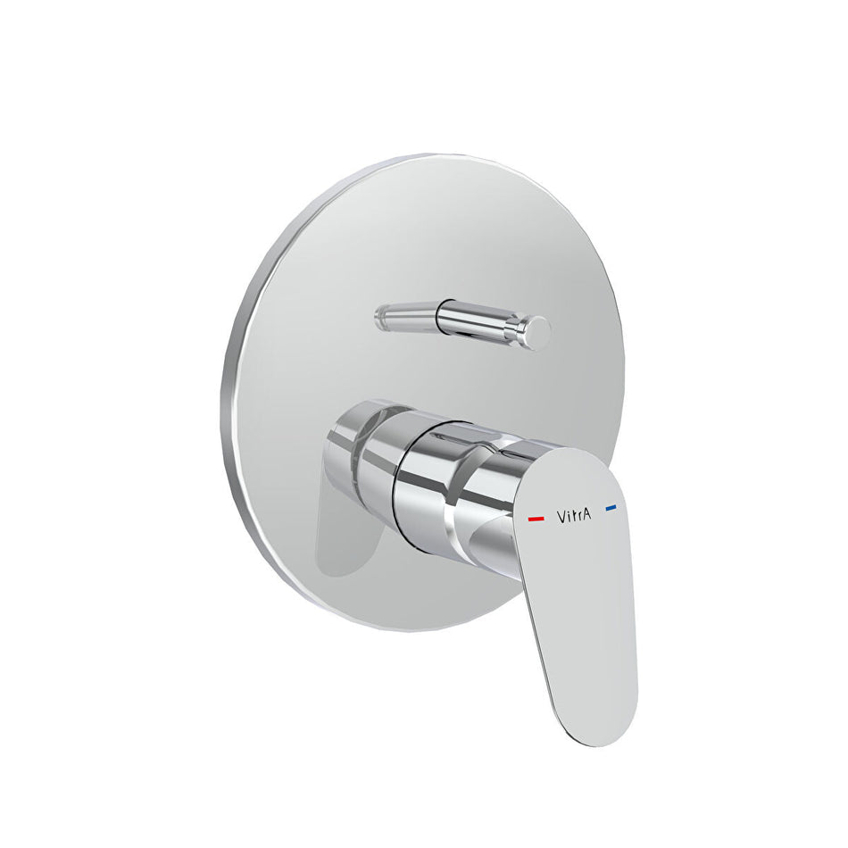 Vitra Flow Round Manual Bath Shower Mixer Valve - Chrome