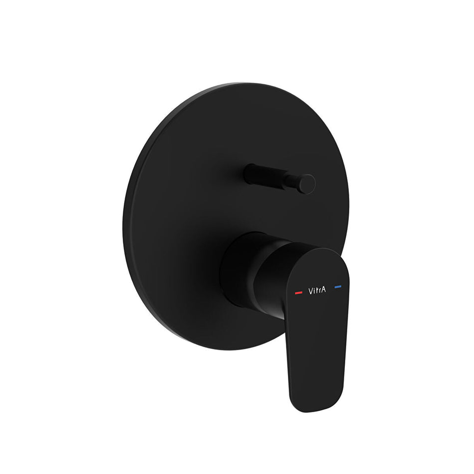 Vitra Flow Soft Manual Bath Shower Mixer Valve - Matt Black