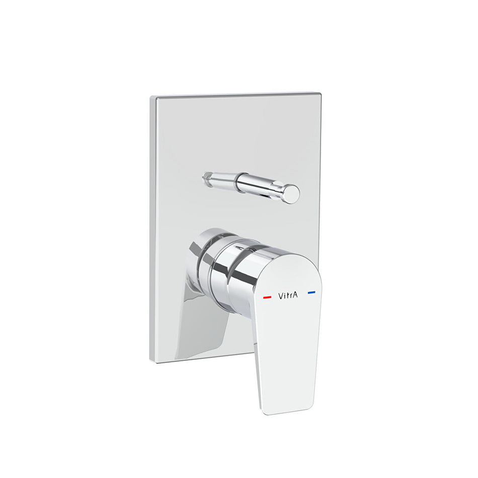Vitra Flow Square Manual Bath Shower Mixer Valve - Chrome