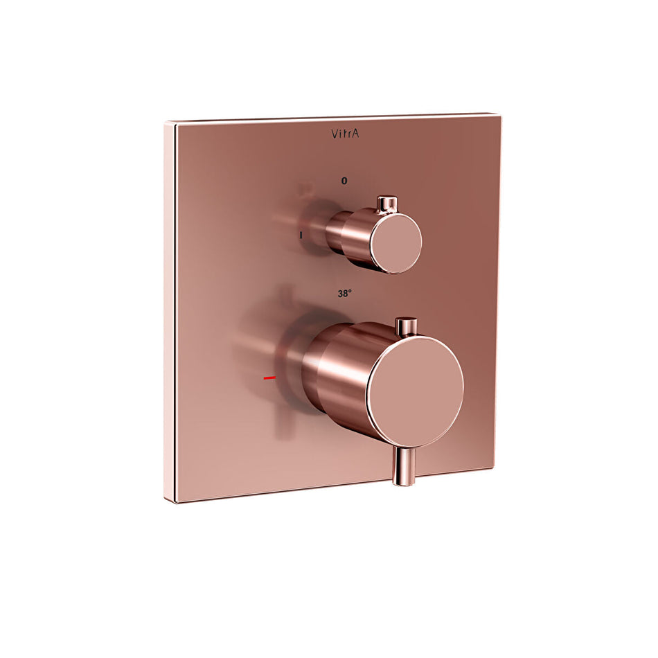 Vitra Root 2 Outlet Square Concealed Thermostatic Shower Valve - Soft Copper