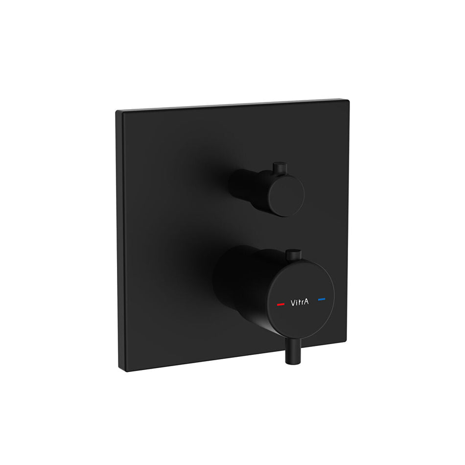 Vitra Root 2 Outlet Square Concealed Thermostatic Shower Valve - Matt Black