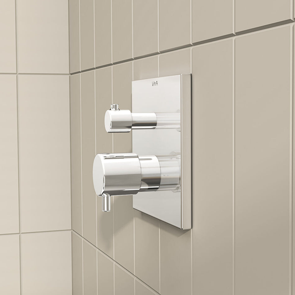 Vitra Root 2 Outlet Square Concealed Thermostatic Shower Valve - Chrome