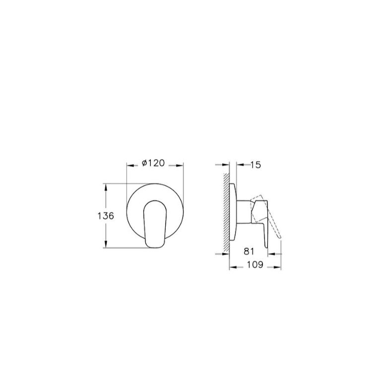 Vitra Flow Soft Manual Shower Mixer Valve - Chrome