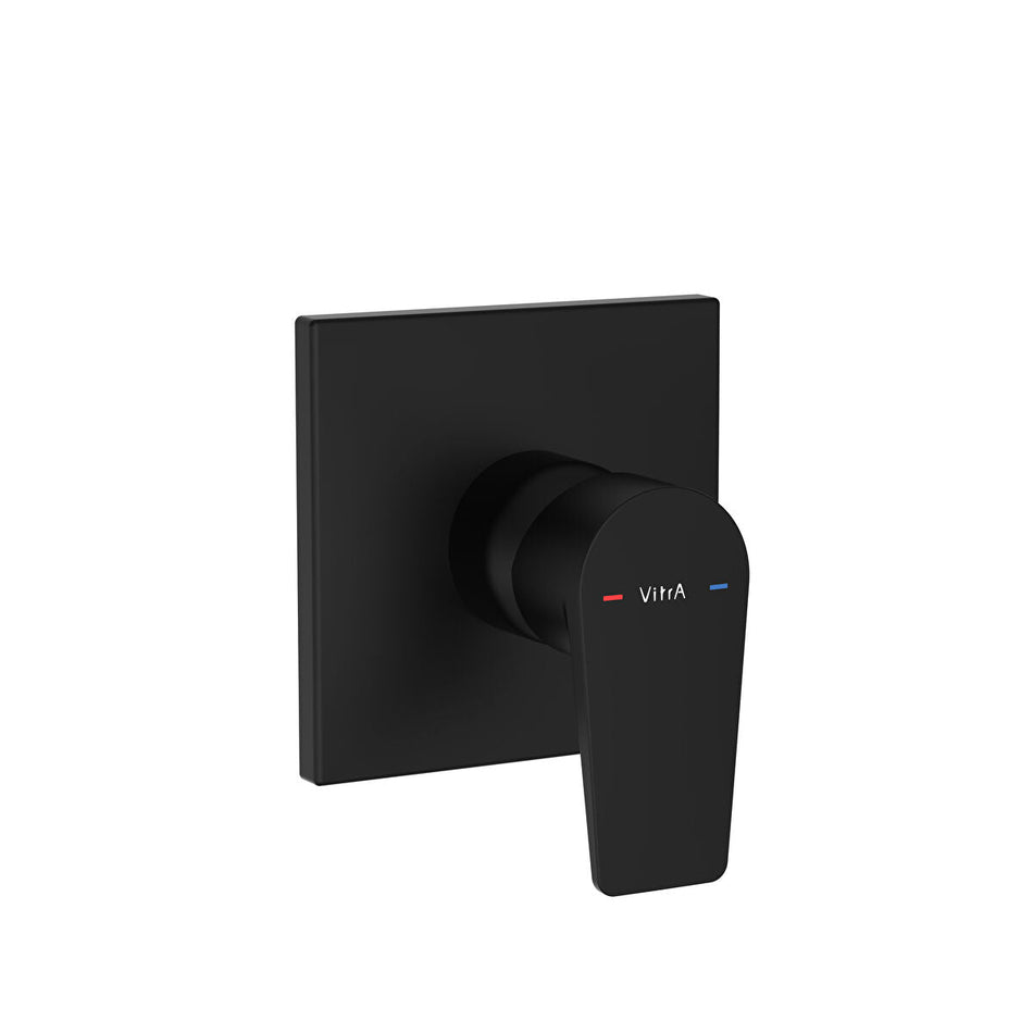 Vitra Flow Square Manual Shower Mixer Valve - Matt Black
