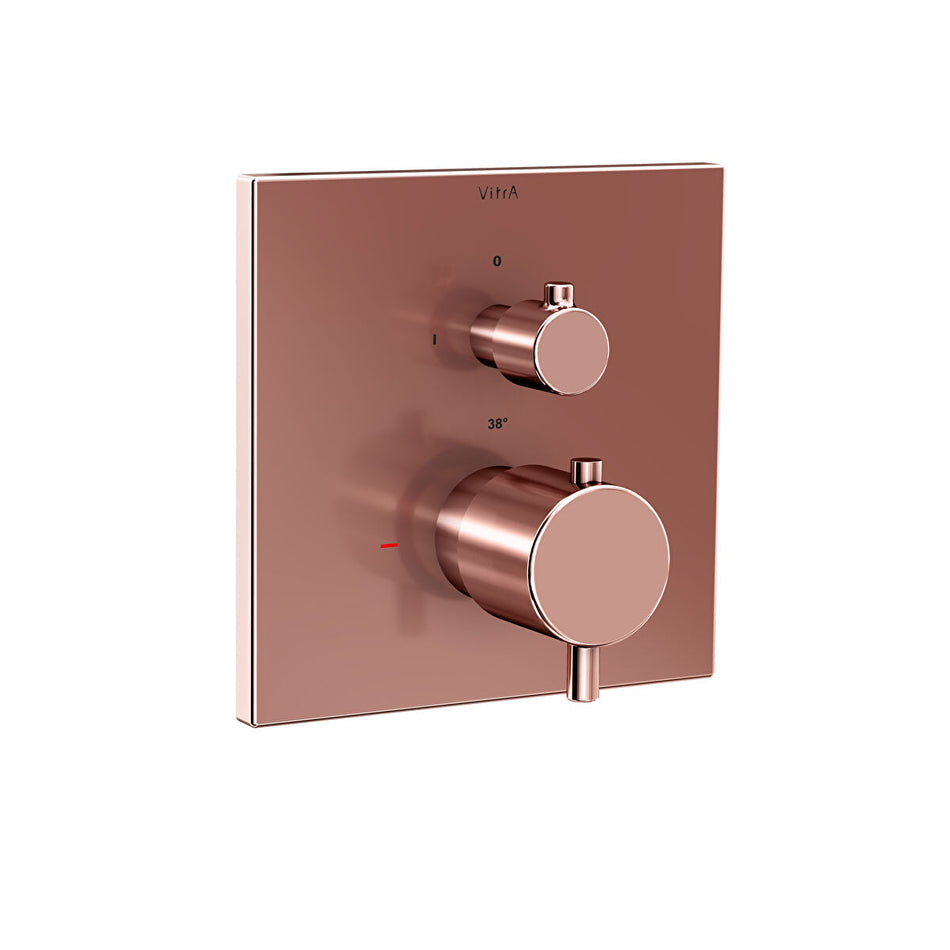 Vitra Root 1 Outlet Square Concealed Thermostatic Shower Valve - oft Copper