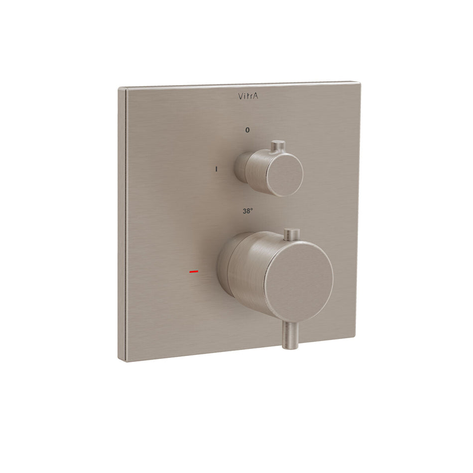 Vitra Root 1 Outlet Square Concealed Thermostatic Shower Valve - Brushed Nickel