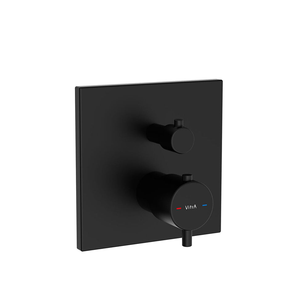 Vitra Root 1 Outlet Square Concealed Thermostatic Shower Valve - Matt Black