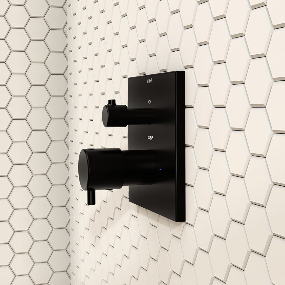Vitra Root 1 Outlet Square Concealed Thermostatic Shower Valve - Matt Black