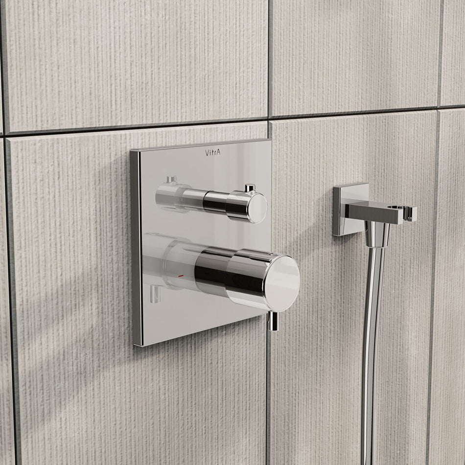Vitra Root 1 Outlet Square Concealed Thermostatic Shower Valve - Chrome
