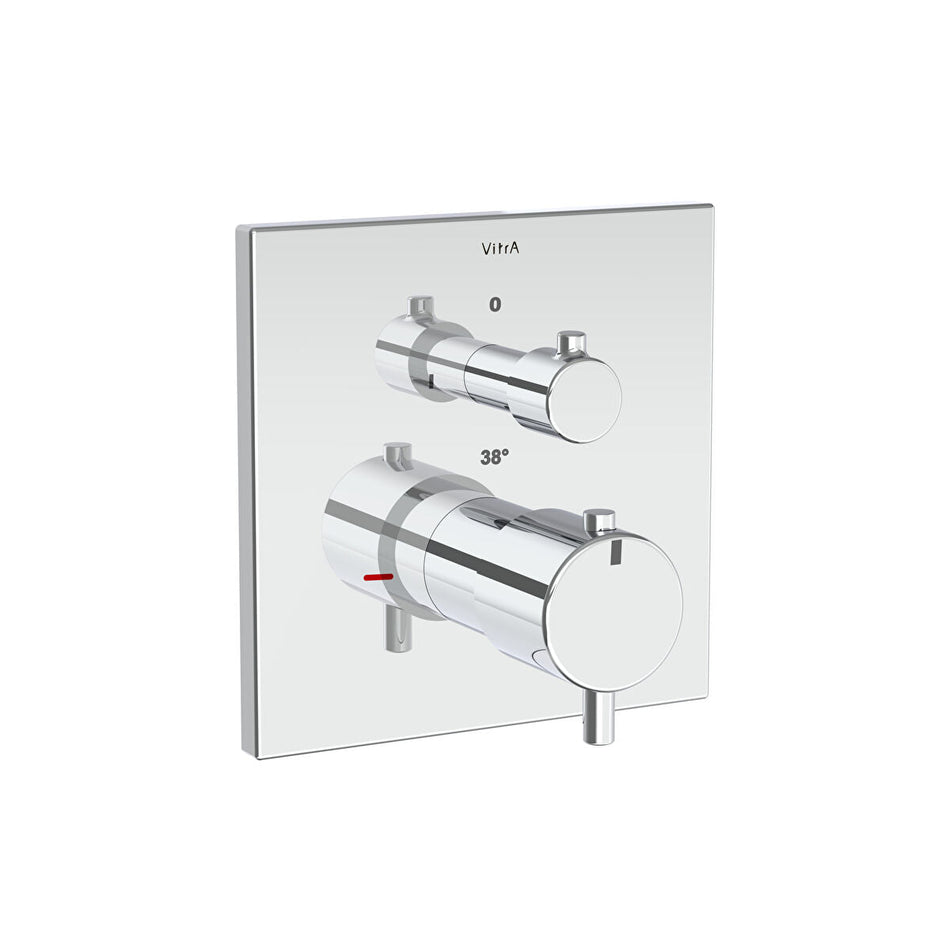 Vitra Root 1 Outlet Square Concealed Thermostatic Shower Valve - Chrome