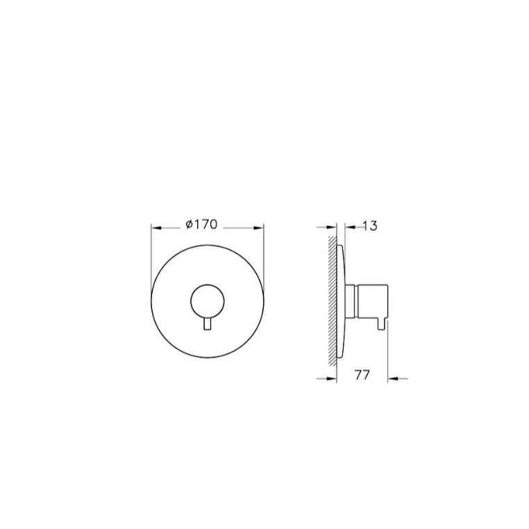 Vitra Root Round 3 Outlet Concealed Diverter - Soft Copper