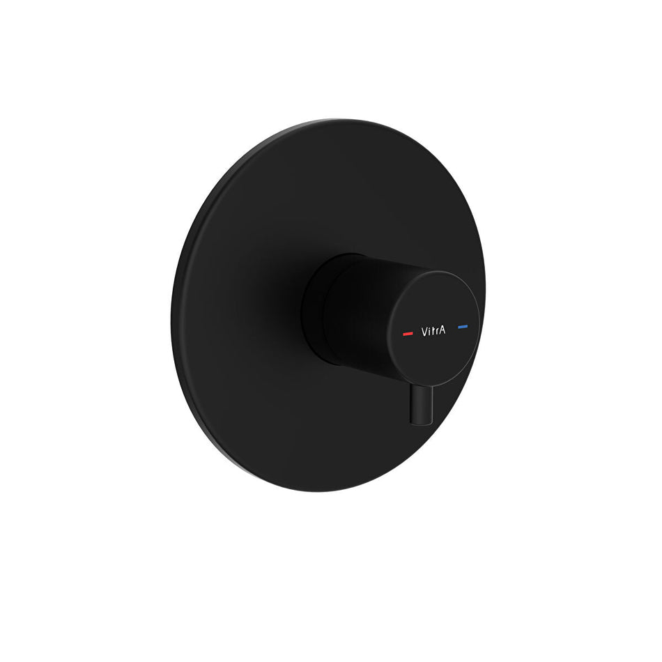 Vitra Root Round 3 Way Built-in Thermostatic Diverter - Matt Black