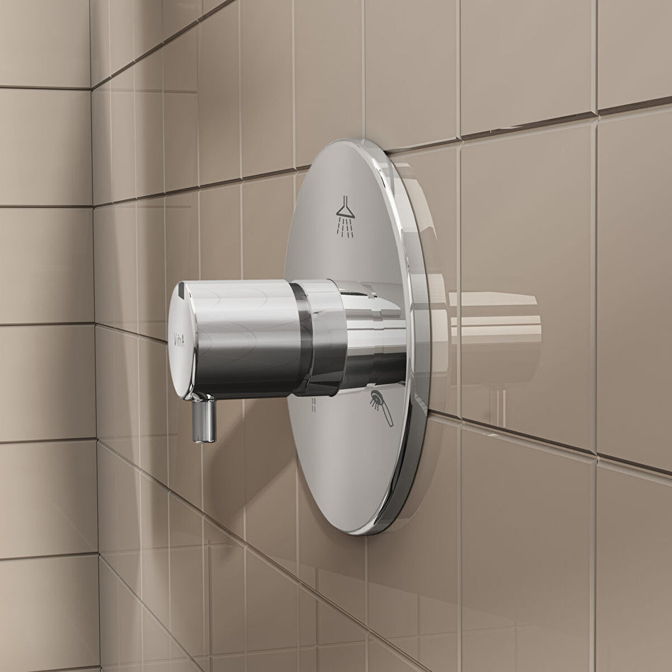 Vitra Root Round 3 Way Built-in Thermostatic Diverter - Chrome