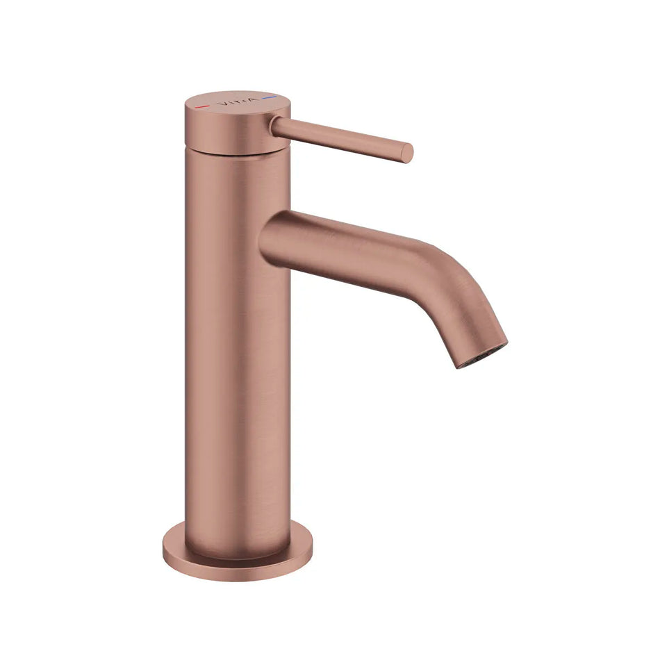 Vitra Minimax Round Compact Basin Mixer Tap - Brushed Bronze
